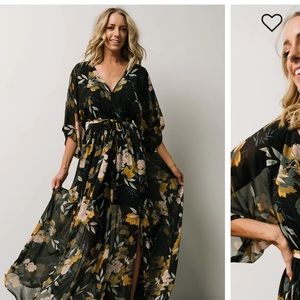 Baltic Born Kia Kimono Maxi Dress Midnight Floral